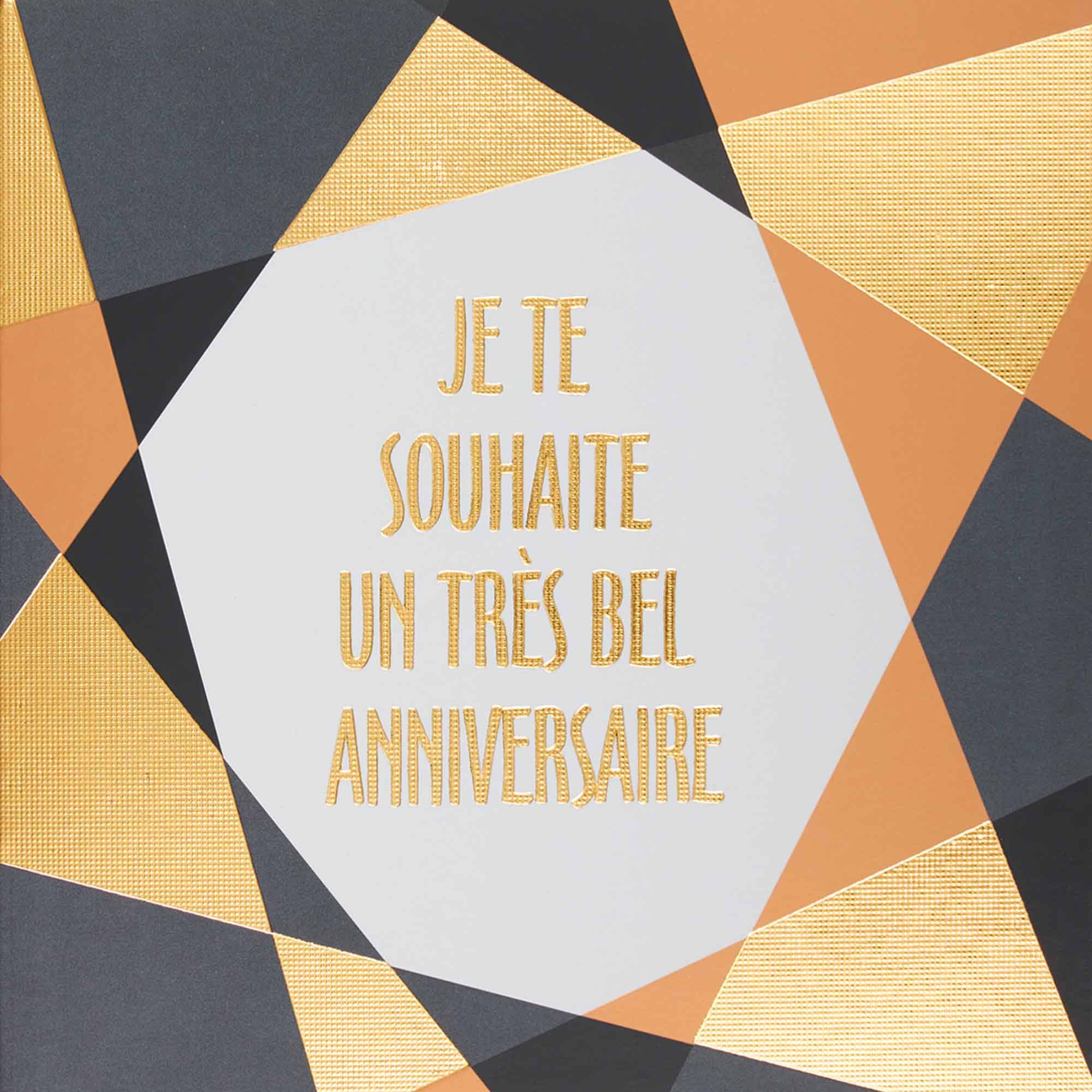 Draeger Paris - Wholesale Anniversary Card - Black & gold card - I wish you a very happy birthday0