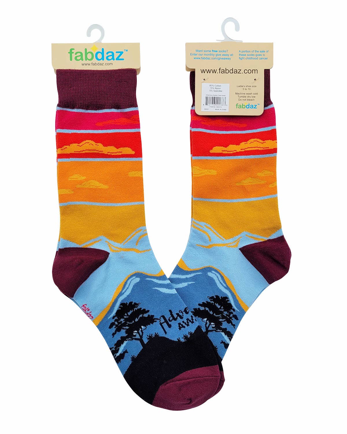 Fabdaz - Wholesale Socks - Women's - Adventure Awaits Women's Crew Socks3