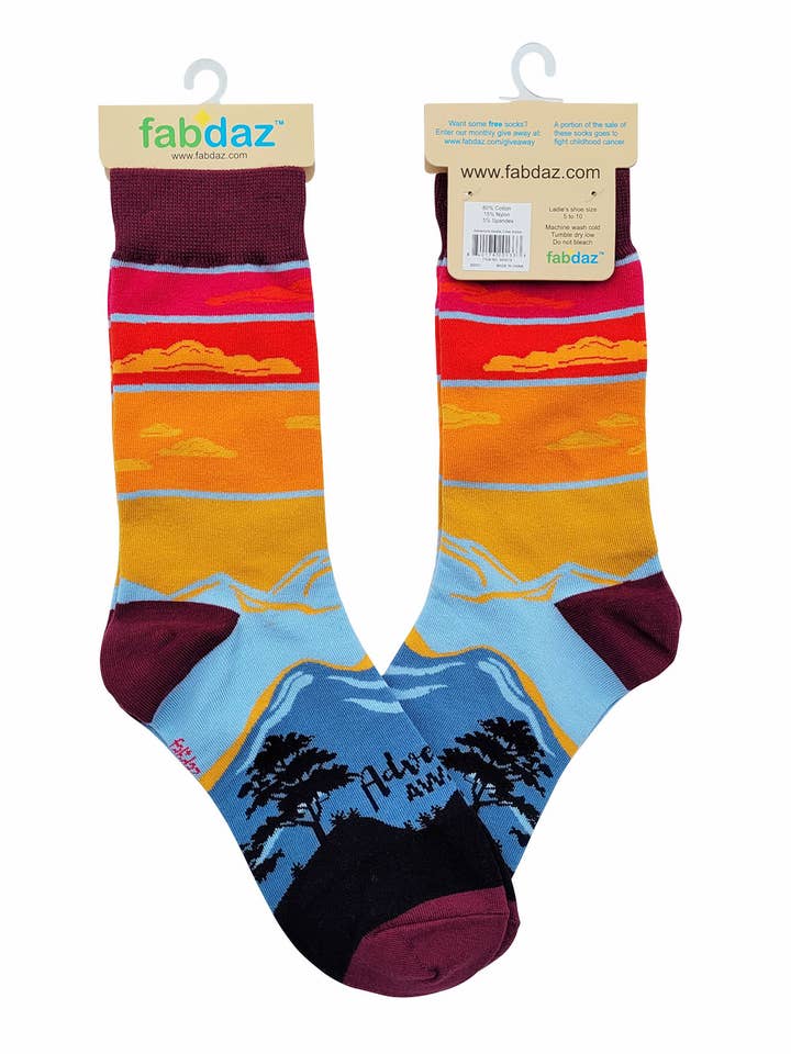 Fabdaz - Wholesale Socks - Women's - Adventure Awaits Women's Crew Socks3