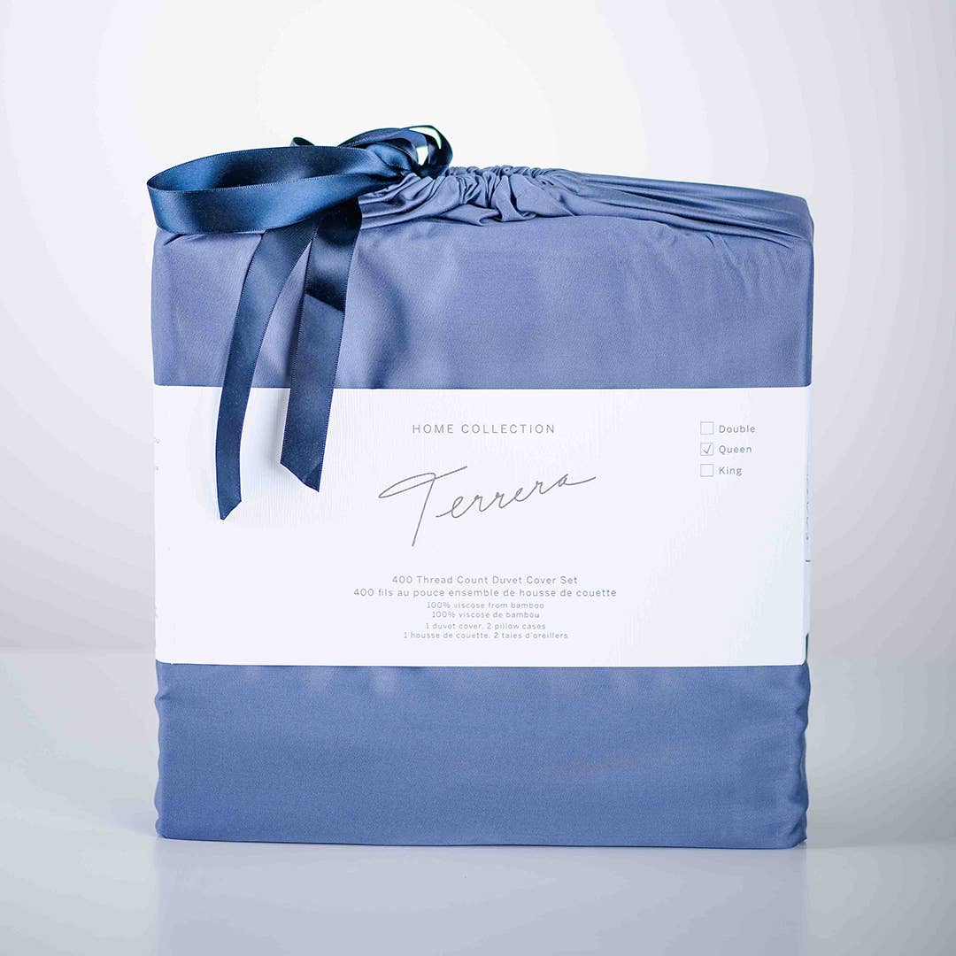 Terrera - Vente Parure de lit - Terrera - Parure de housse de couette en bambou 3 pièces uni1