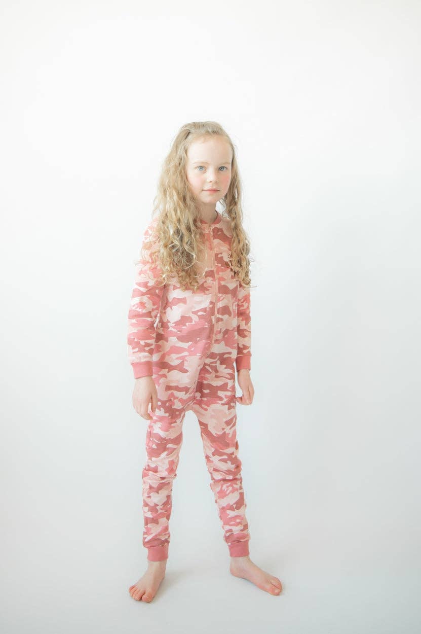 Tough Camo Pink F&D Onesie Kids | Pink for wholesale on Faire3