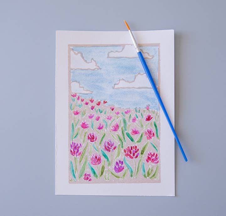 Ashes & Arbor - Wholesale DIY Craft Kit - 5x7 Field of Clover Watercolor Art Kit2