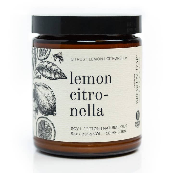 Lemon Citronella - 9 oz Soy Candle for wholesale by Broken Top Brands