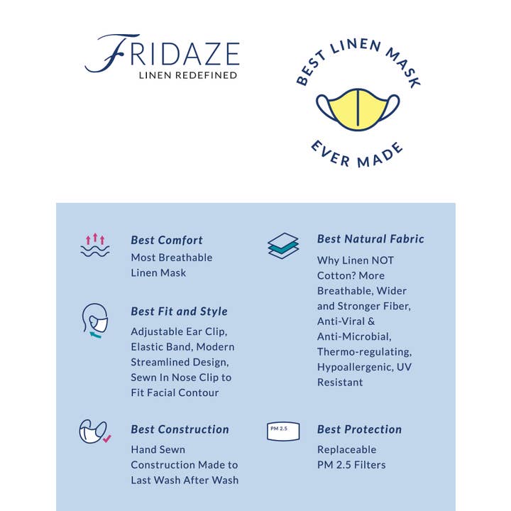Fridaze – Großhandel Mund-/Gesichtsschutz – Kinder Leinenmaske - Karibik