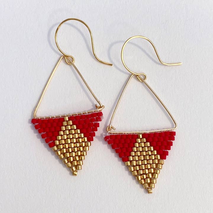 Red and Gold Earrings for wholesale by LateLate Jewelry
