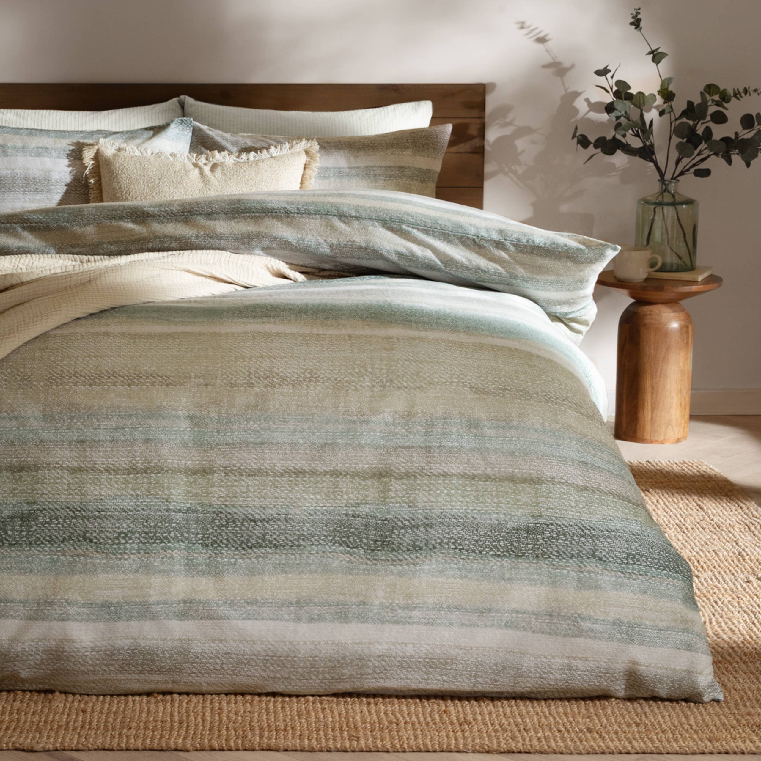 Swift Brushed Cotton Duvet Cover Set Eucalyptus for wholesale on Faire1