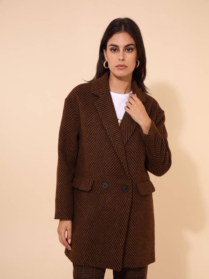 5182 WIDE CHEVRON COAT for wholesale by Daphnea