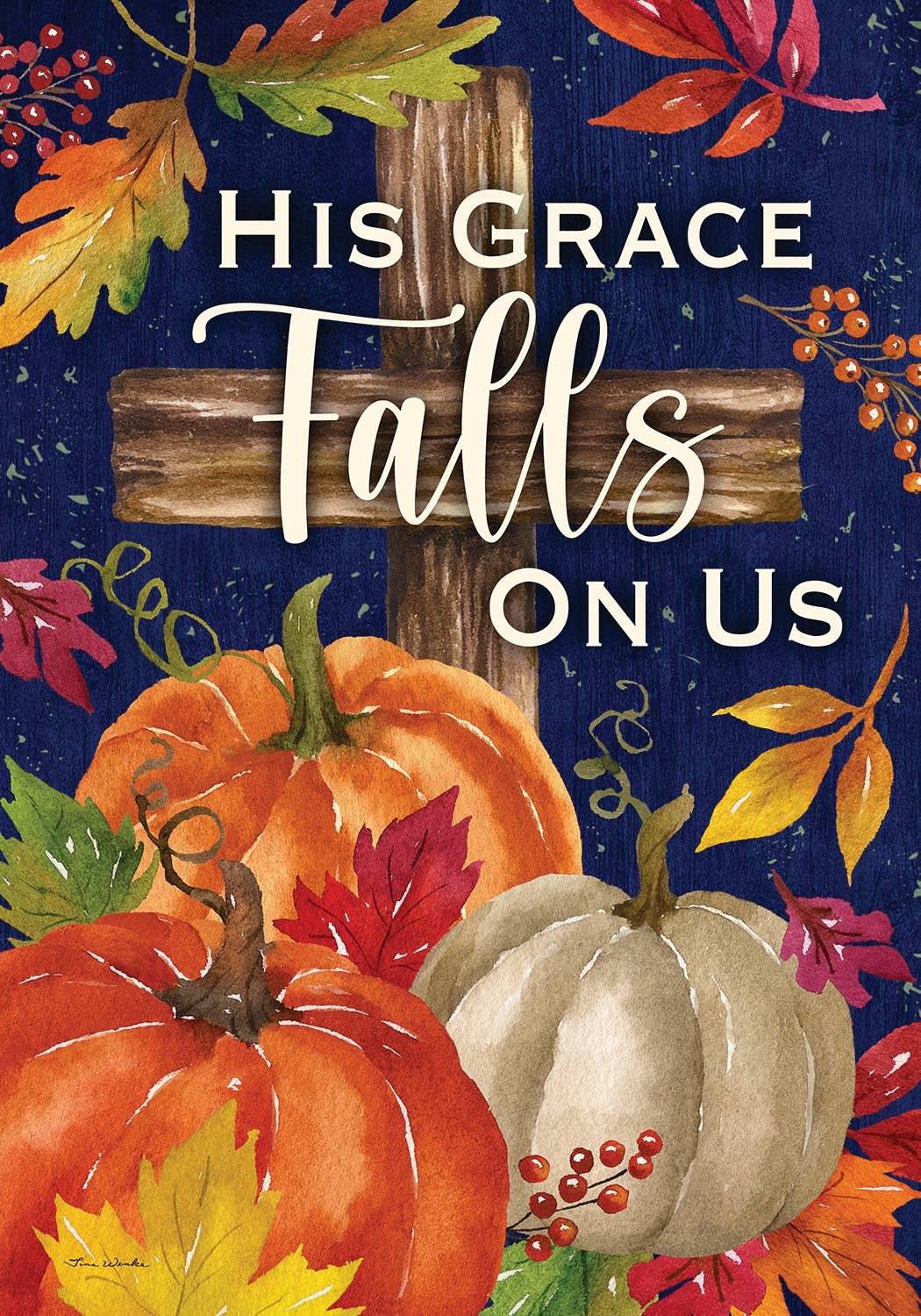 Custom Decor - Wholesale Flag - His Grace-Flag by Tina Wenke ™ - 12” x 18”0