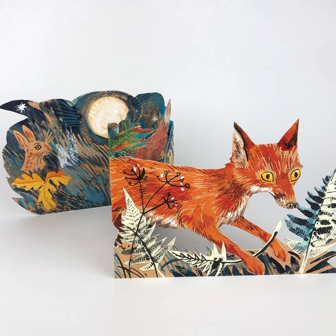 Art Angels - Wholesale Everyday Greeting Card - Fox Collage Card - Mark Hearld