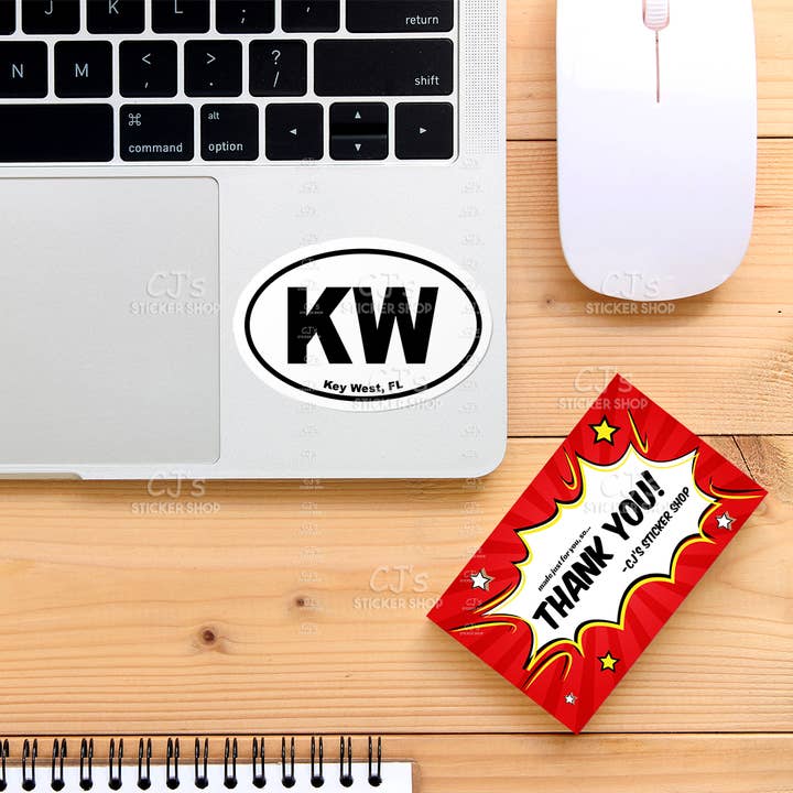CJ's Sticker Shop - Wholesale Sticker - Key West Florida Oval Sticker Vinyl Decal1