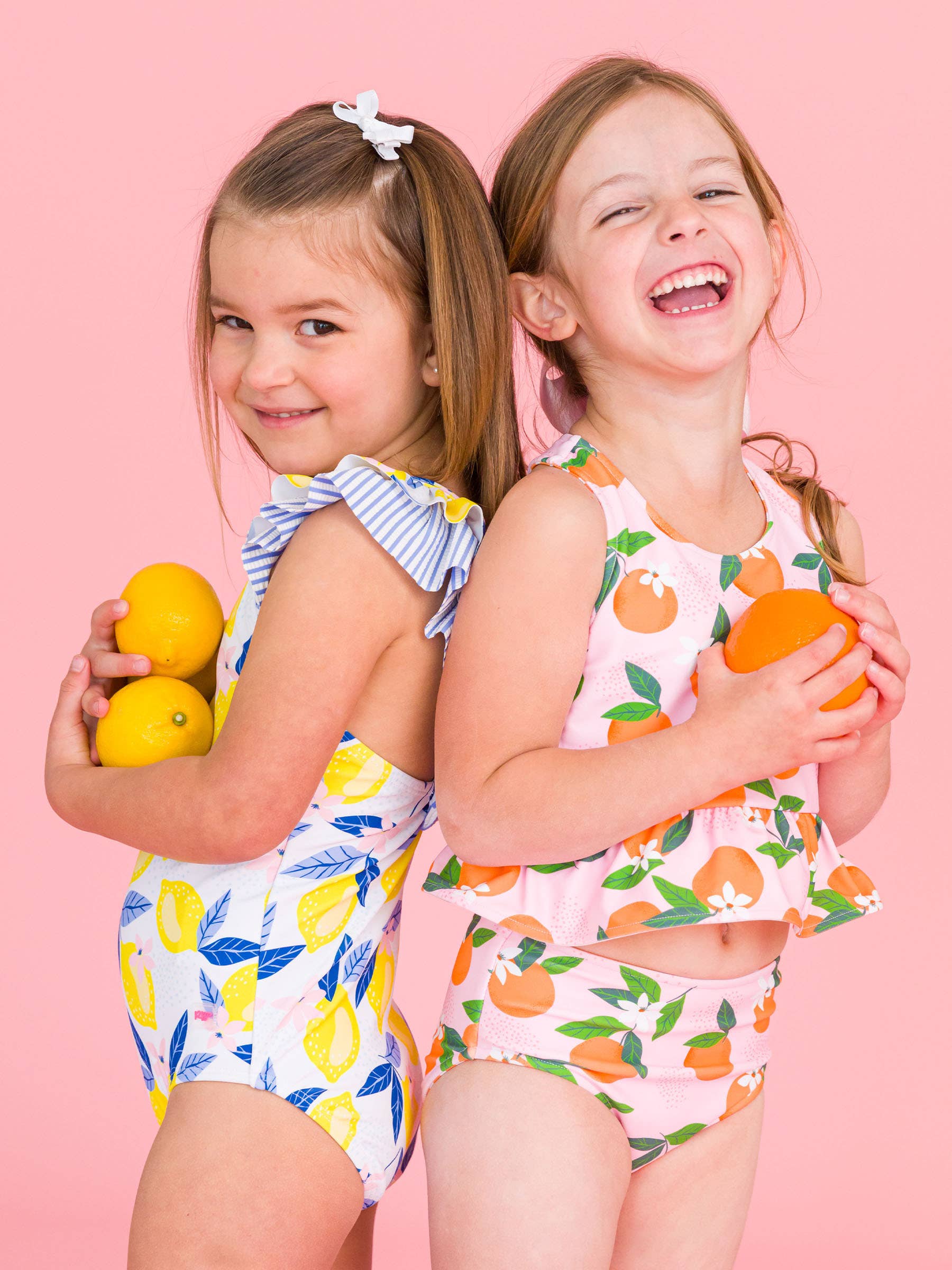 Gul Piger Citron Capri Sløjfe V-Ryg Badedragt i Ét Stykke for engroshandel på Faire4