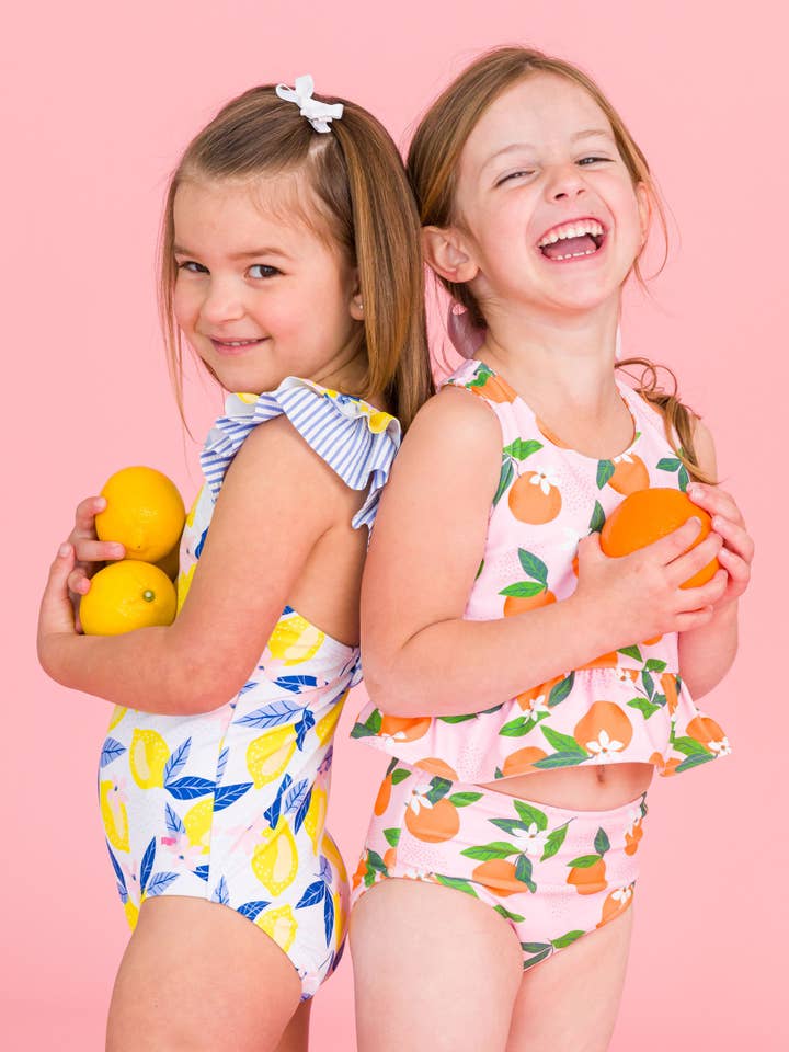 Yellow Girls Lemon Capri Bow V-Back One Piece Swimsuit
for wholesale on Faire4