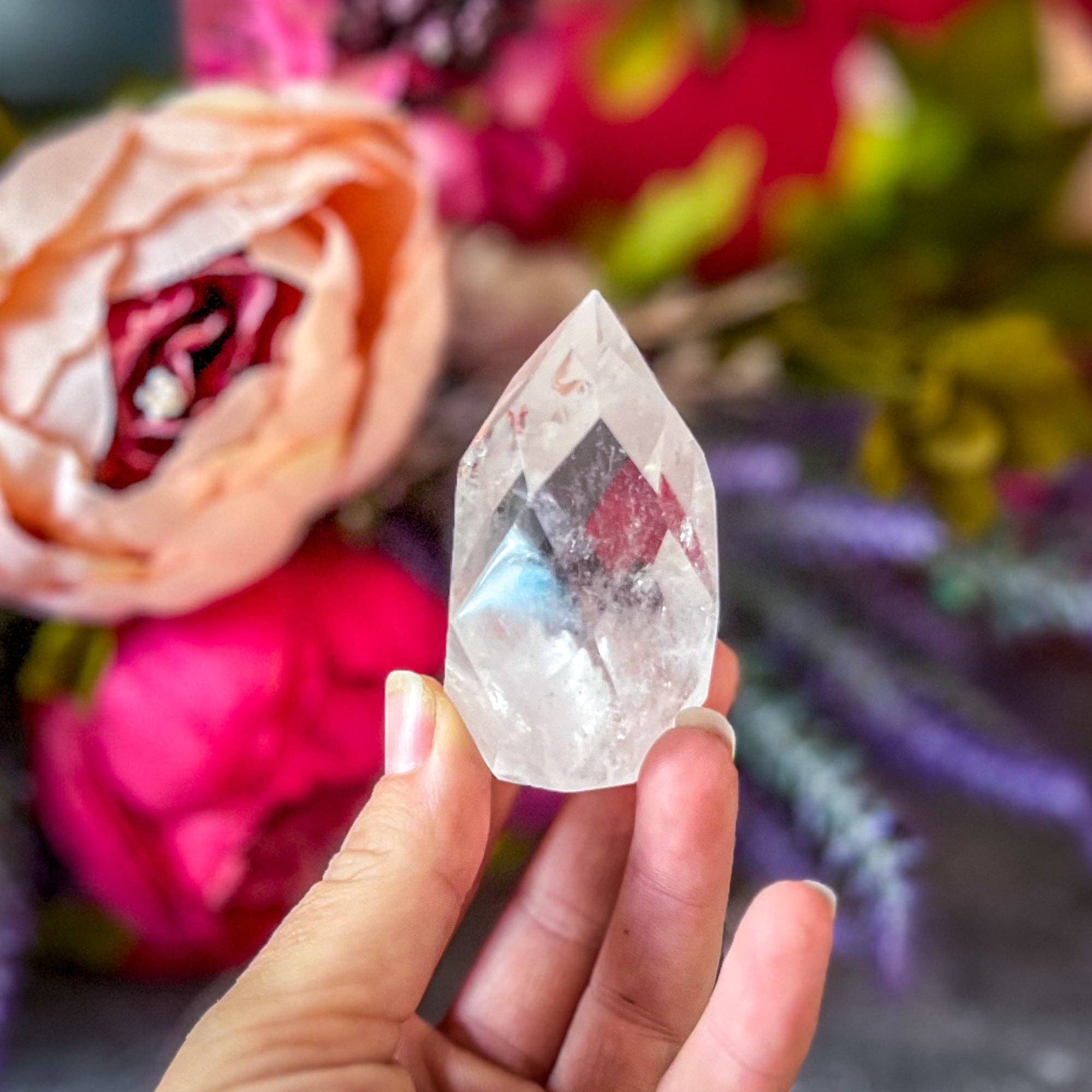 Mandala Gems - Wholesale Spiritual Stone/Crystal - Clear Quartz Faceted Flames5