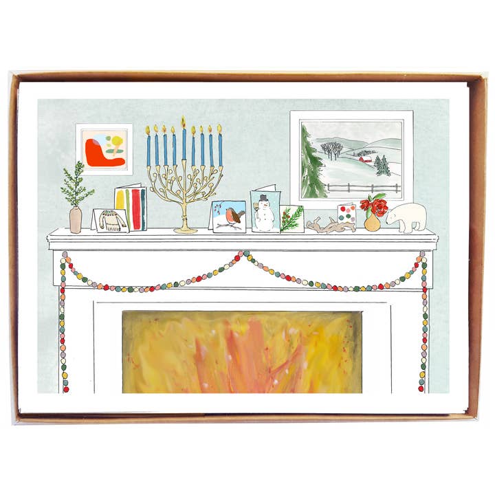 Hanukkah Mantle - box of 8 for wholesale by mollyOcards
