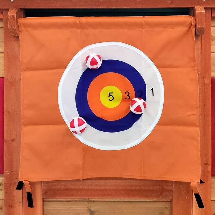 ShipItFurniture - Wholesale Wood Toy - Kids - Wooden Outdoor Playhouse With Awning And Ball Wall6