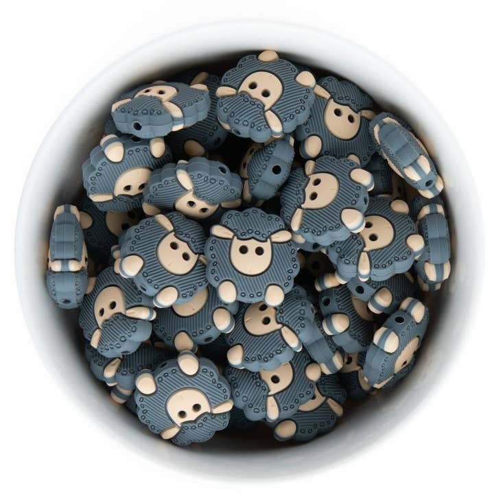 Sheep Silicone Focal Beads for wholesale by Cara & Co Silicone Craft Supply