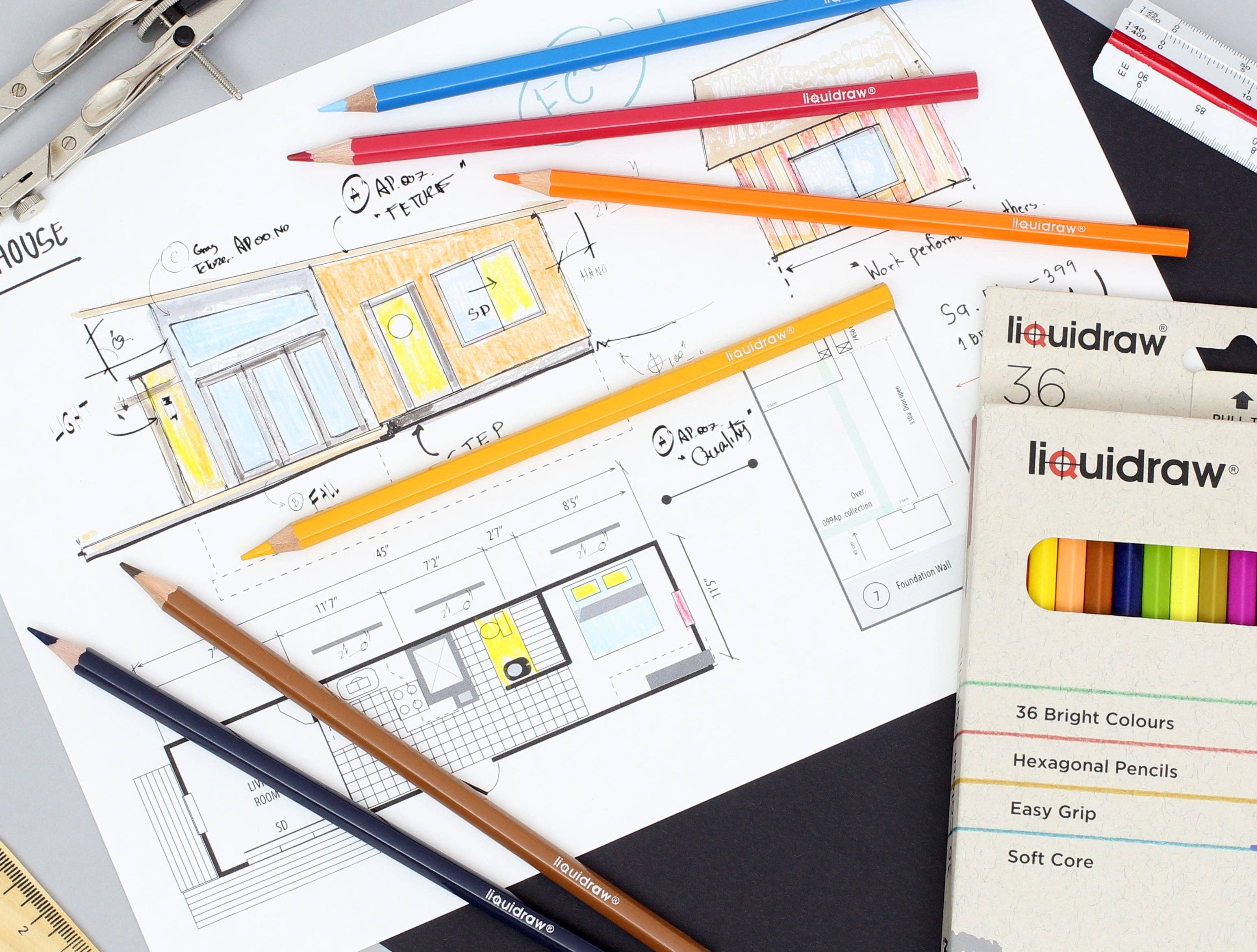 Liquidraw - Wholesale Coloured pencil - Liquidraw 36 Adult Colouring Pencils, Premium Art Coloured Drawing Pencils for Adults and Professionals6