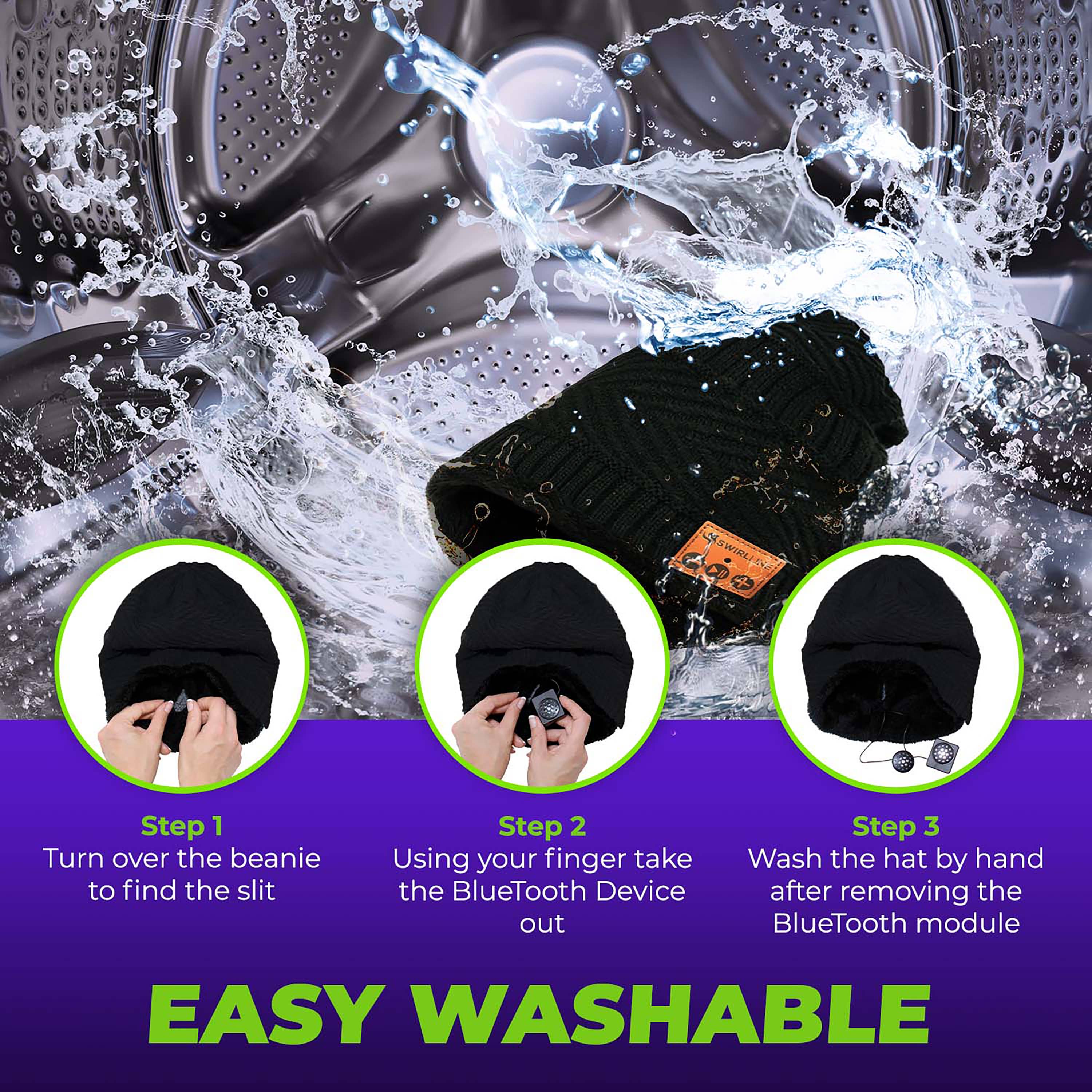 TDV Homes – Gorro - Unissexo por atacado – Wireless Beanie - Conjunto de chapéu e cachecol para auscultadores sem fios para inverno exterior masculino feminino feminino, chapéu de música de malha quente preto3