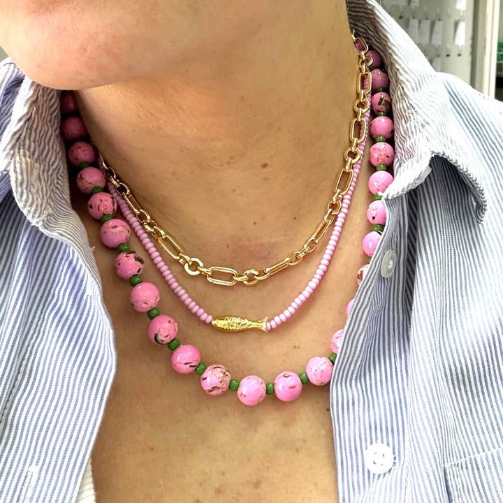 The Silver Wren - Wholesale Beaded/pearl necklace - Desert Bloom Lilac Necklace3