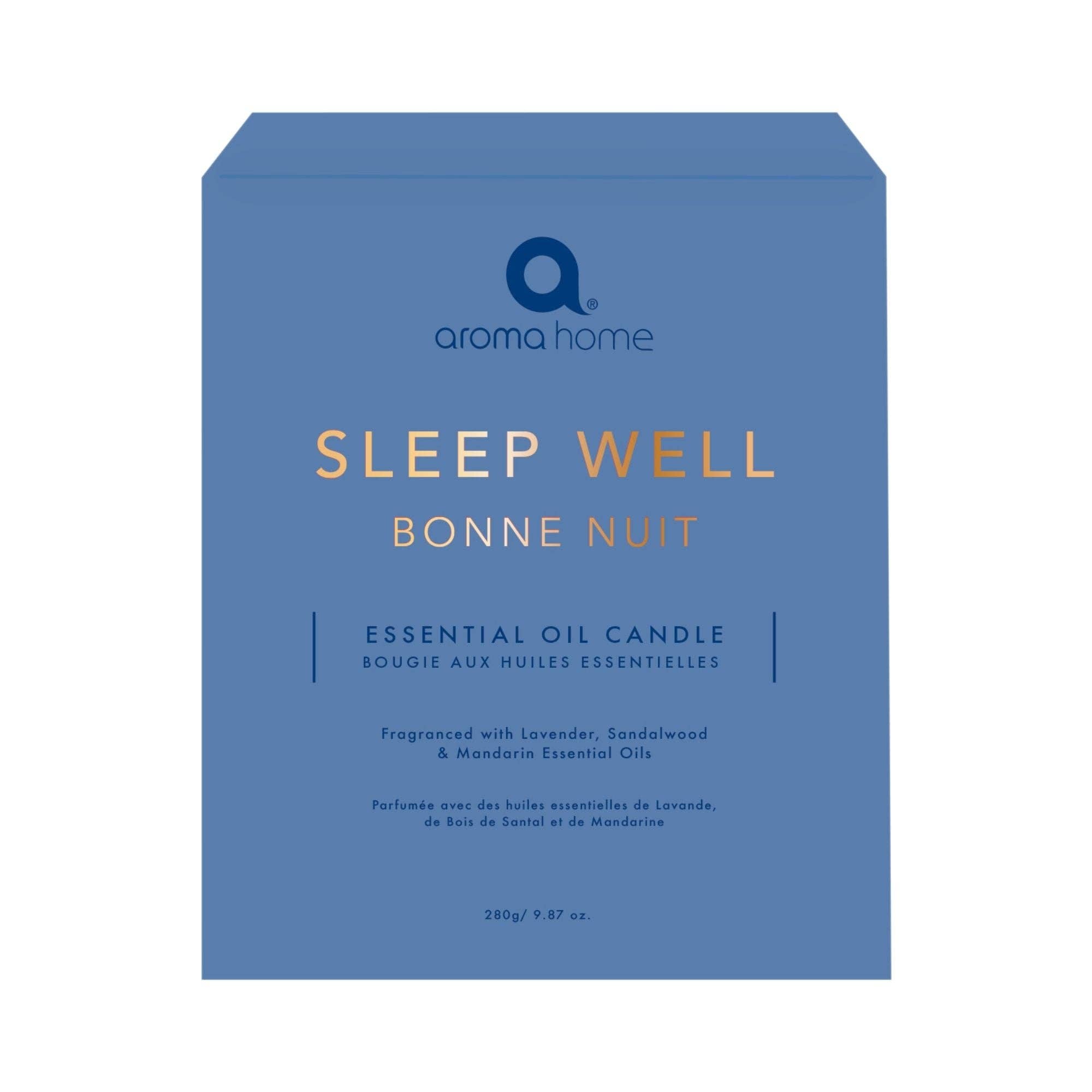 Aroma Home – wholesale Jar/filled candle – 280g Sleep Well Essential Oil Candle - Lavender & Mandarin0