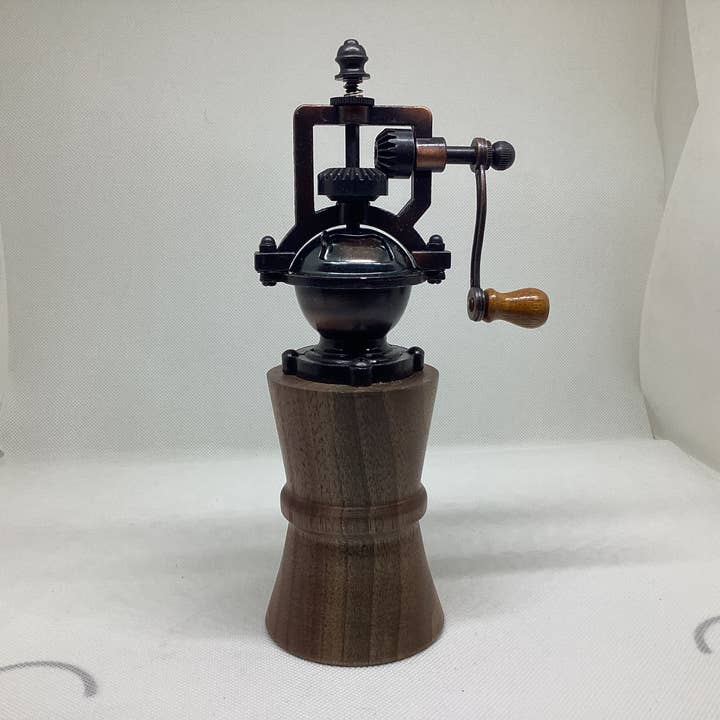 Antique Style Pepper Grinder Black Walnut for wholesale by Serges Wood Turnings