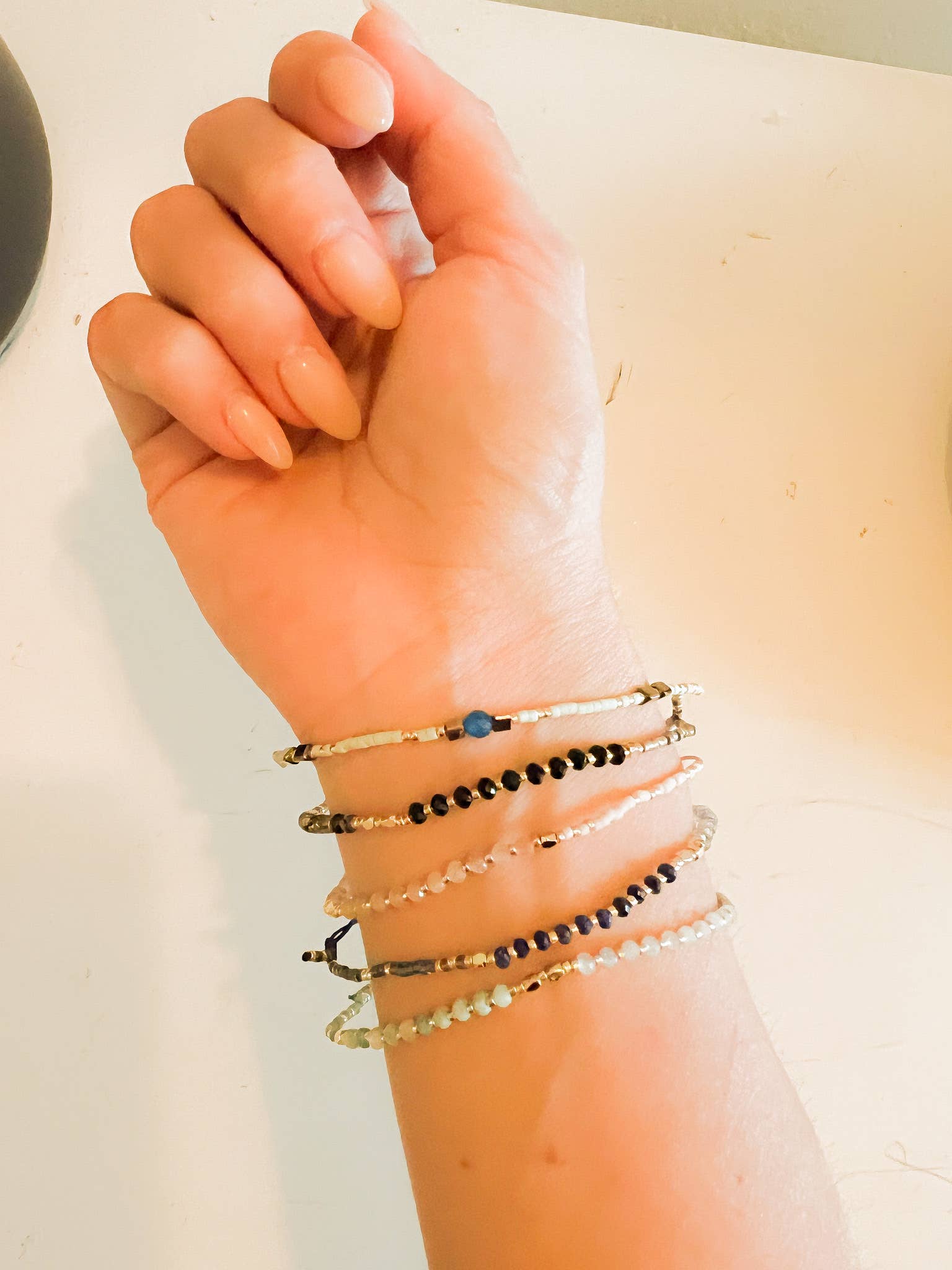 Santore Jewelry Company - Wholesale Beaded Bracelet - Miyuki: Gemstone and Seed Bead Thread Bracelet4