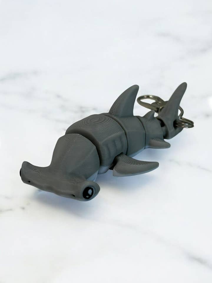 Hammerhead Hammer Shark flexi keychain bag hanger 3D printed for wholesale by 3D in Paradise