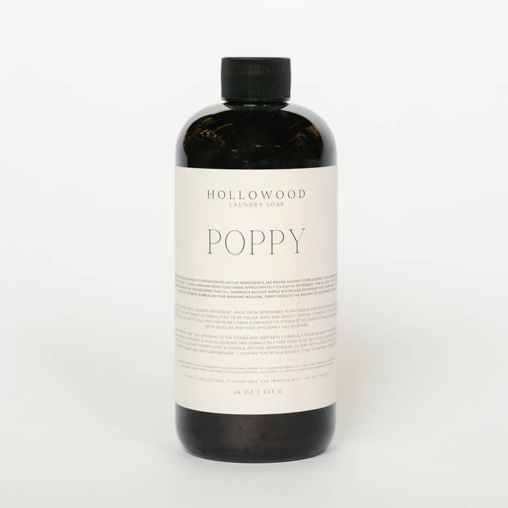Hollowood Home and Candle - Venta al por mayor Detergente líquido para ropa - Detergente líquido de lujo Poppy para ropa