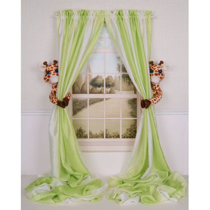 Set of 2 Baby Nursery Jungle Safari Zoo Giraffe Curtain Tieb for wholesale by Curtain Critters®