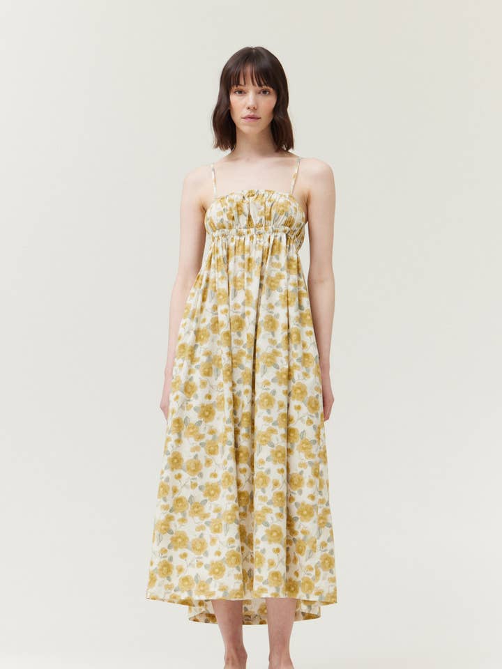 Grade & Gather - Wholesale Dress - Women's - 61227 -Â HIGH WAIST SPAGHETTI TANK DRESS