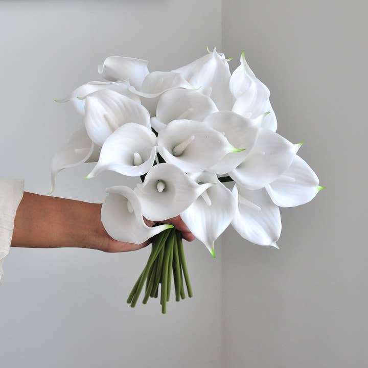 Sweet Home Deco - Wholesale Artificial Flowers - Latex Real Touch Calla Lilies Home Wedding Flowers Set of 10