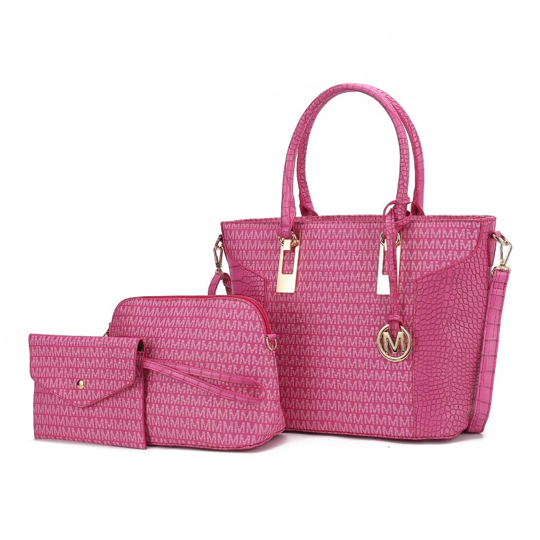 MKF Collection - Wholesale Tote Bag - Women's - MKF Shonda 3PC Tote Handbag Women Vegan Leather2