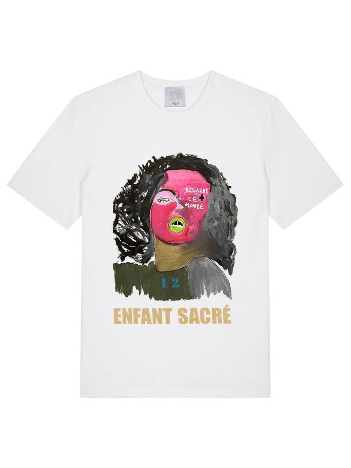 SACRED T-SHIRT VOOR KINDEREN LEONNE X VIJFENTWINTIG GOUDEN LETTERS BAPTISTE GOUDEN LETTERS voor wholesale door Twenty Five