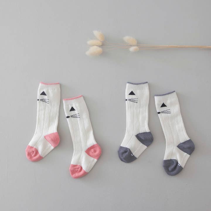 Baby Toddler Socks with Cat Print | Spring summer socks for wholesale by peekaboo