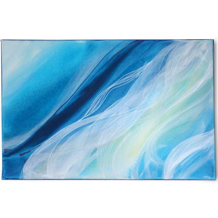 Quadro astratto contemporaneo Blu 40x60cm per la vendita all'ingrosso da parte di Atelier E.Pic