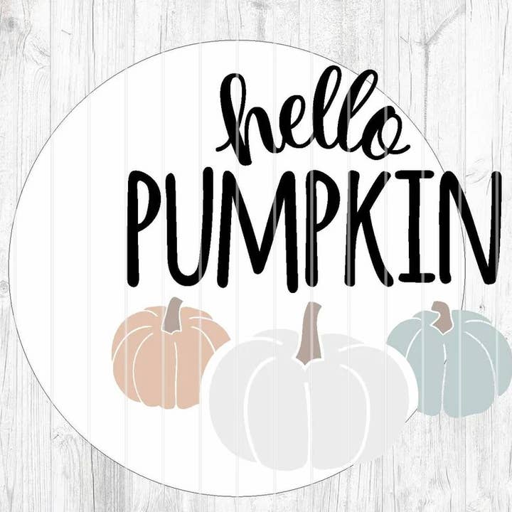 Automne - Bonjour 3 Citrouilles Décoration de Porte DIY | Panneau en Bois | Maison pour la vente par Kate's Blanks