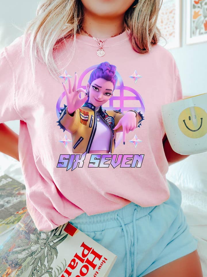 Glaime - Wholesale T-Shirt (Graphic) - Women's - Six Seven Meme Kpop Girls Band Comfort Colors Tee & Sweater3