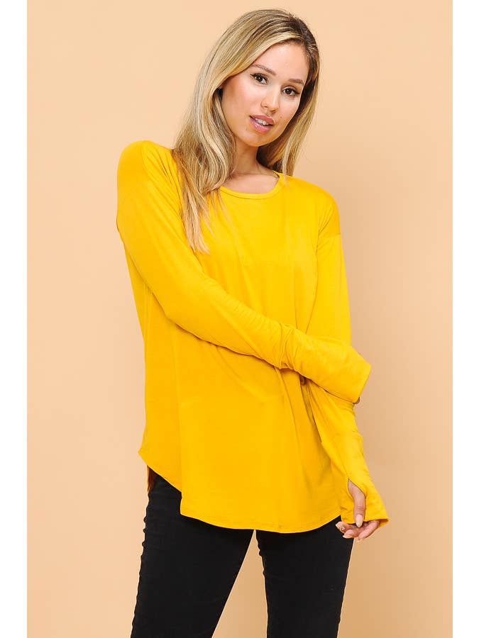 Burgundy Apparel - Wholesale Tunic - Women's - LONG SLEEVE TOP WITH THUMB HOLE27