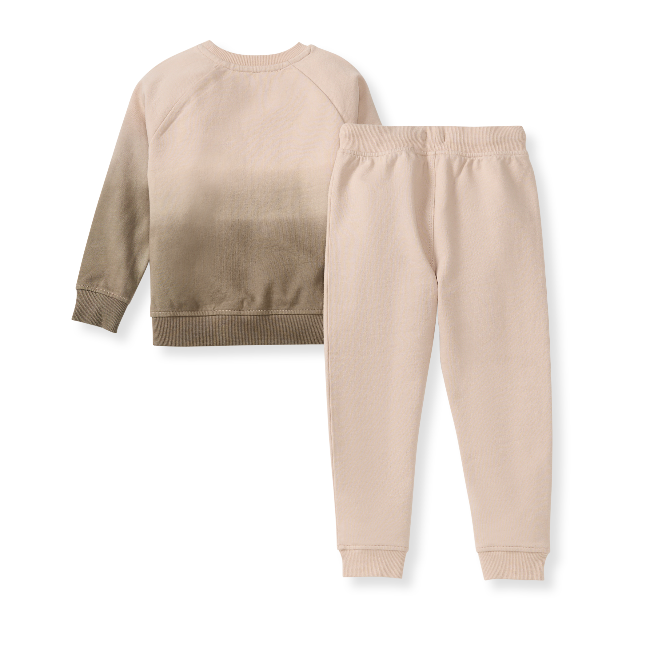 Soft Mocha Dip Dye Infant Sweatshirt Set for wholesale on Faire2