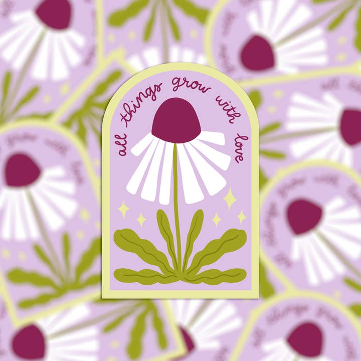 Stansad vinyldekal – allt växer med kärlek för wholesale av Muchable