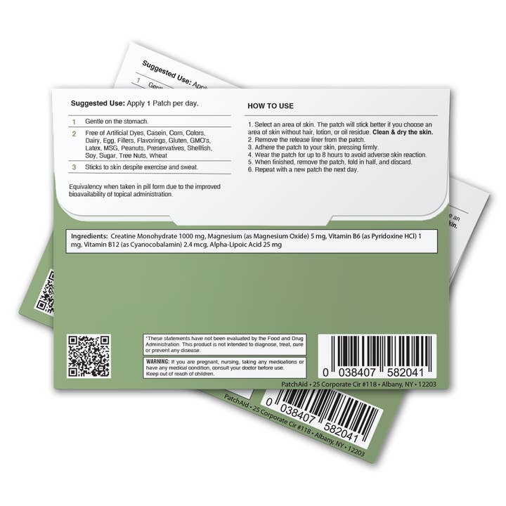 PatchAid - Wholesale Voedingssupplement/vitamine - Creatinemonohydraatpleister - Spierkracht en herstel6