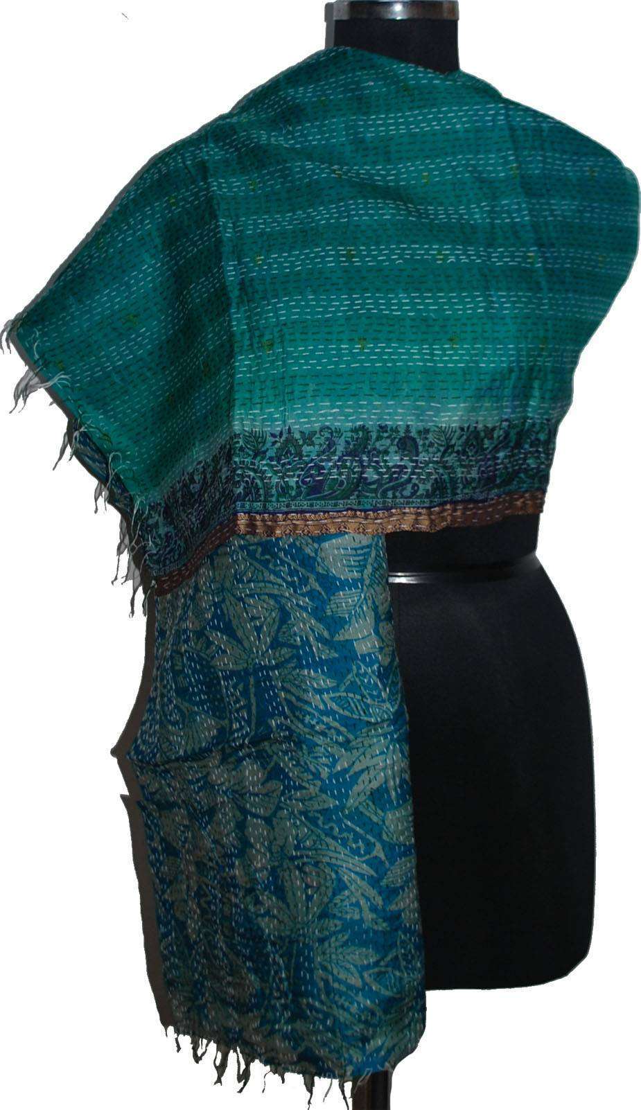 Wevez - Wholesale Scarf - Women's - Women Cover Up Vintage Reversible Kantha Scarf Wholesale Lot8