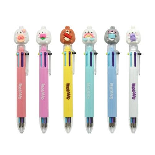 K-Wonderland - Wholesale Pen - Molang 6-Color Figure Ballpoint Pen – Assorted Designs12