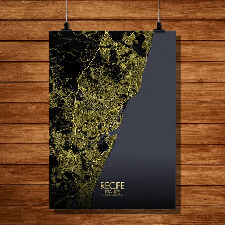 Póster de Recife | Brasil para venta al por mayor de mapospheres
