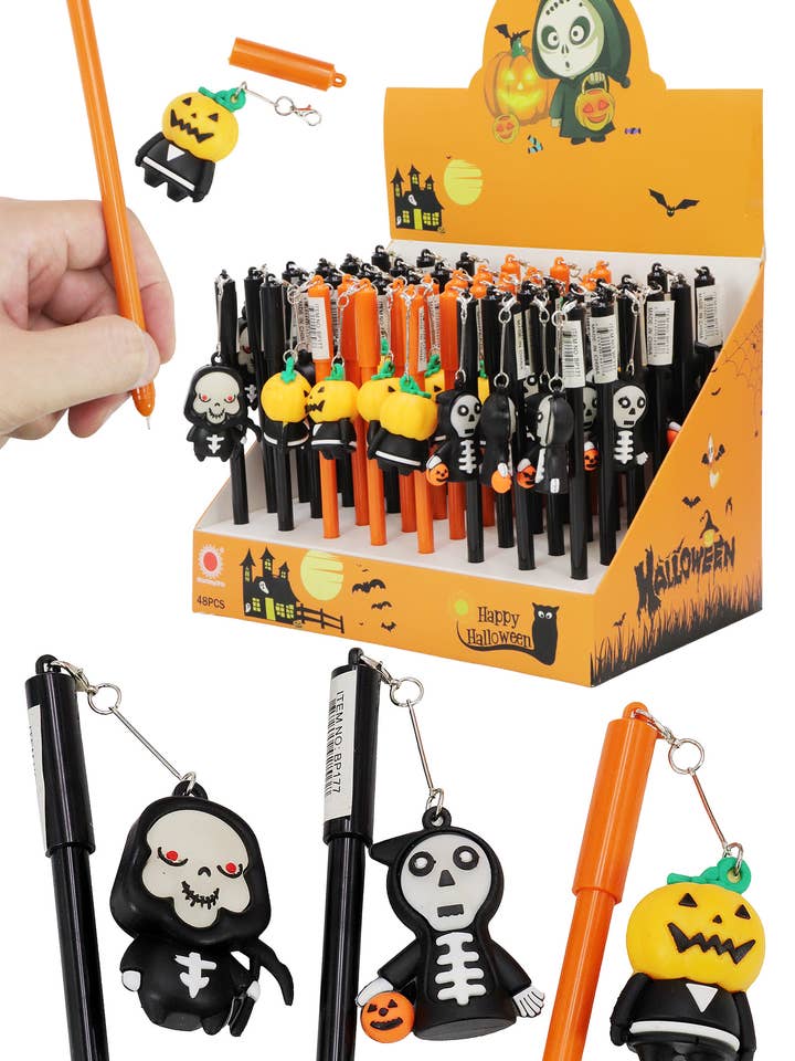 Halloween Dangle Figurine Ballpoint Pen - 48 Pc for wholesale by Cap Zone