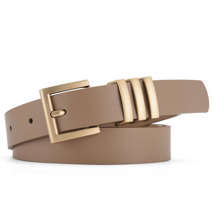 ACCITY - Wholesale Belt - Women's - MATTE KOREAN-STYLE METAL SQUARE BUCKLE BELT_CWASC05809