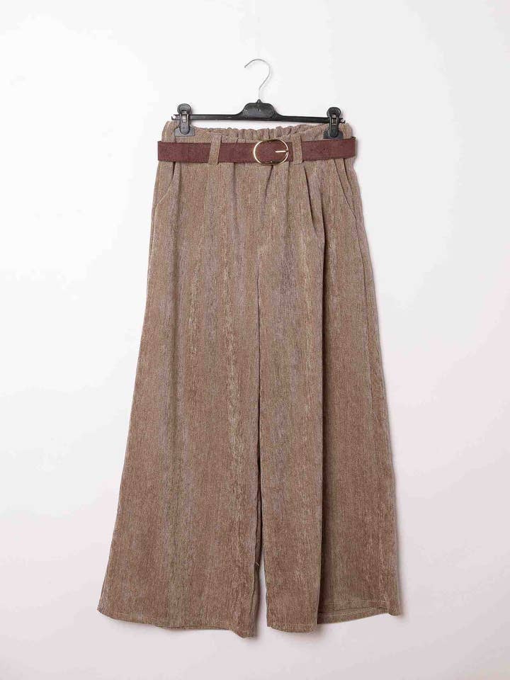 Pépouz' Paris - Wholesale Pants - Women's - Loose velvet trousers with belt PPN256810