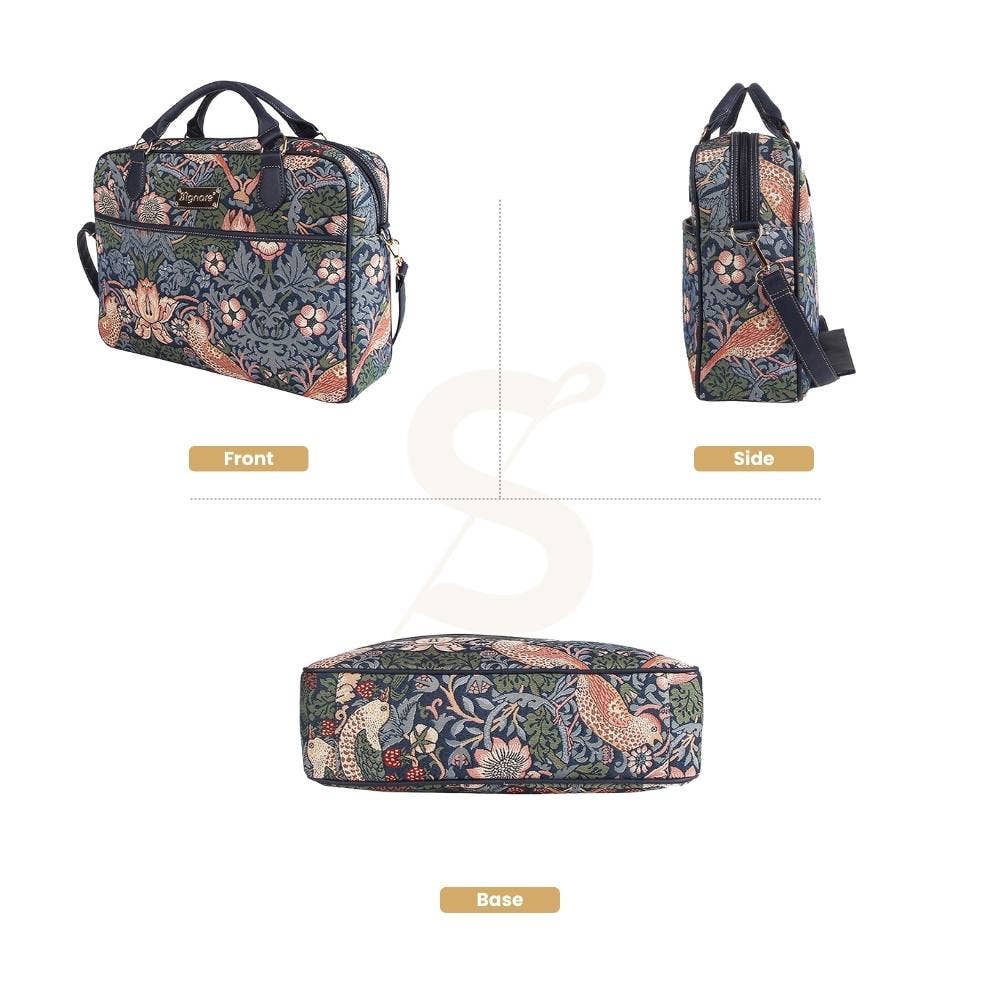 SignareArt - Wholesale Laptop Bag - Women's - CPU-STBL | William Morris Strawberry Thief Blue Computer Laptop Bag Case 15.6"1