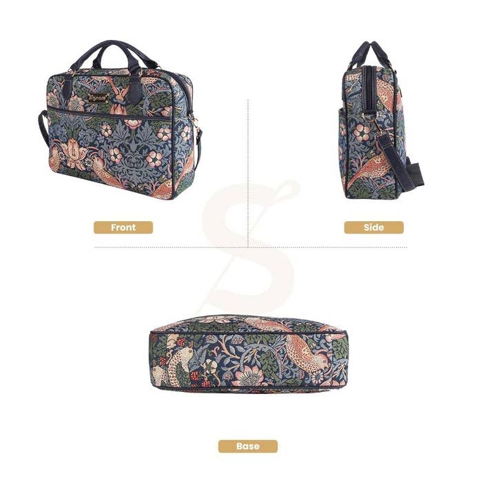 SignareArt - Wholesale Laptop Bag - Women's - CPU-STBL | William Morris Strawberry Thief Blue Computer Laptop Bag Case 15.6"1
