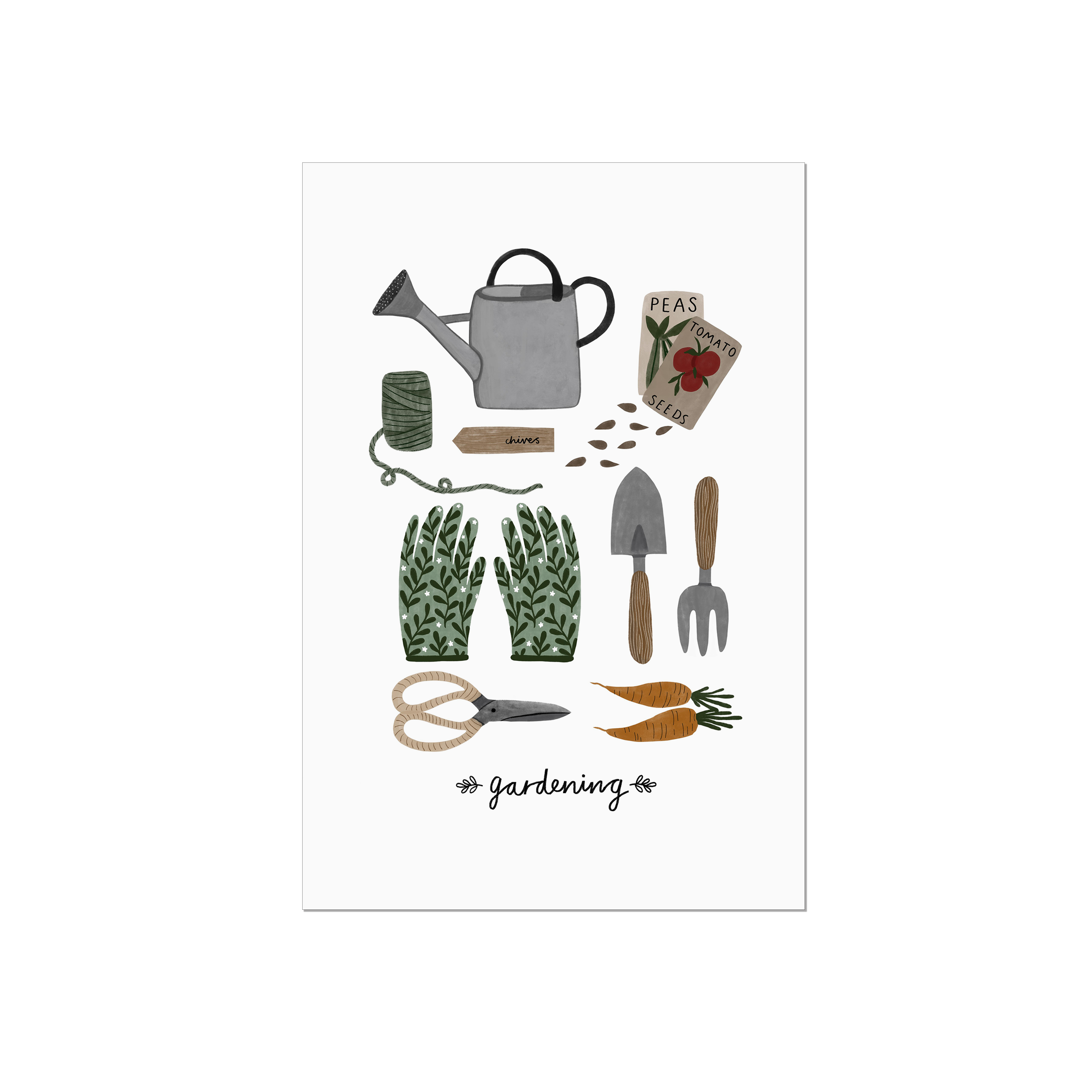 HeatherLucyJ Design - Wholesale Art Print - Gardening Essentials Art Print1